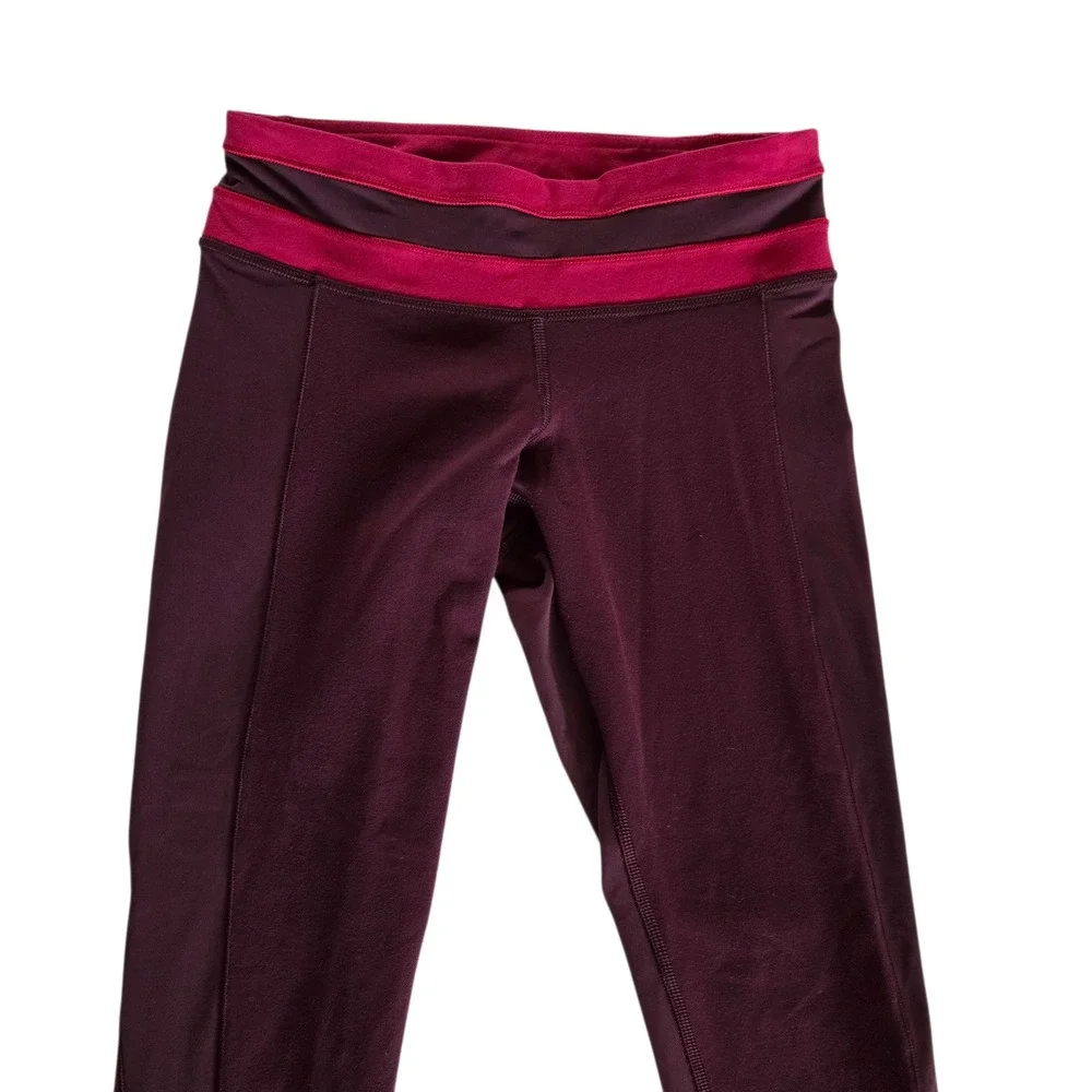 Lululemon Athletica Burgundy Magenta Cropped‎ Yoga Leggings Size 2 WL6